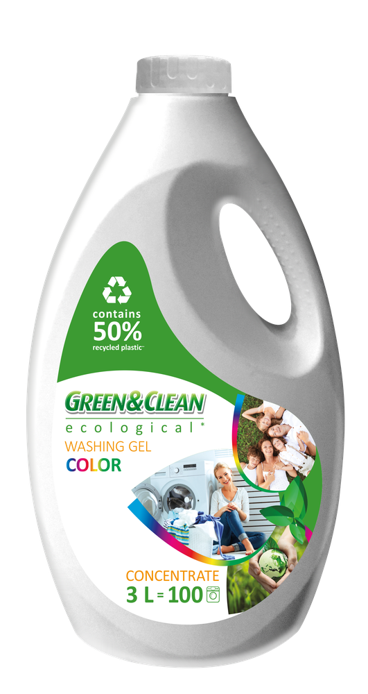 Гель для прання кольорового одягу GREEN&CLEAN Professional ЕСО, , 3л/100 прань
